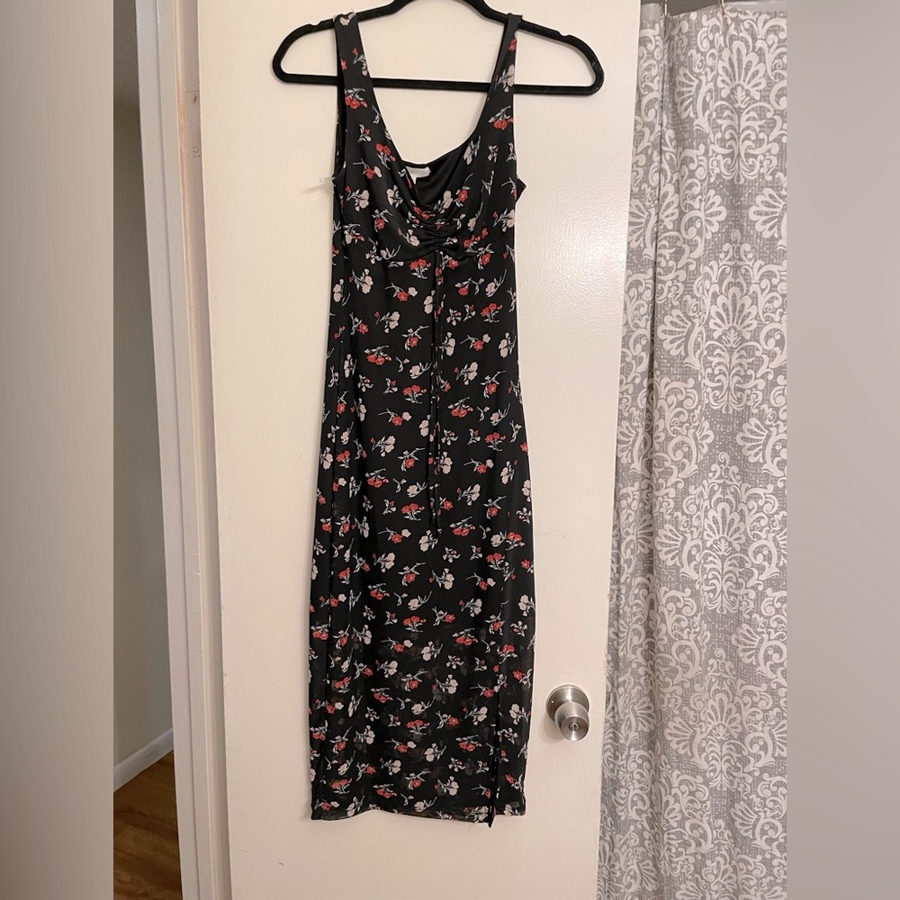 90s floral mesh slip dress , size medium